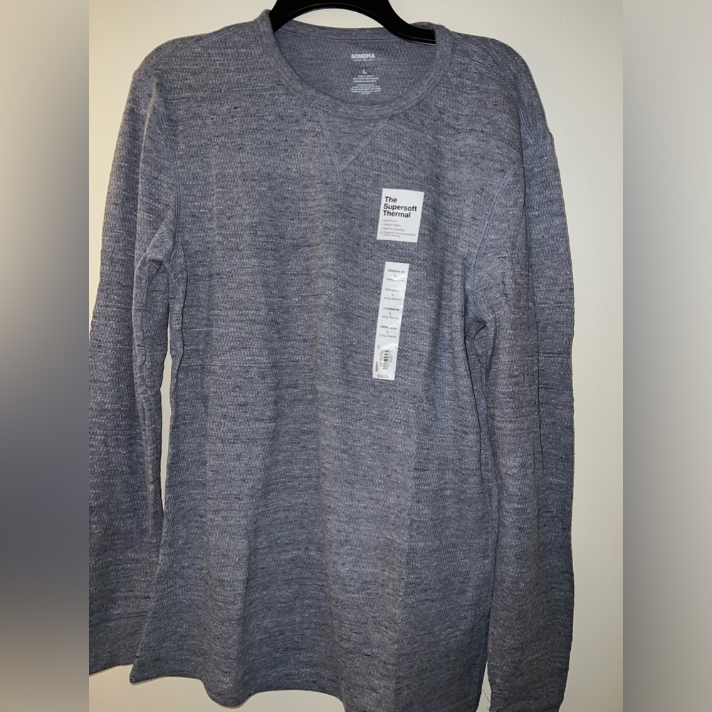 NWT Men’s Sonoma Supersoft Thermal Crewneck Long Sleeve Size L - Picture 1 of 3